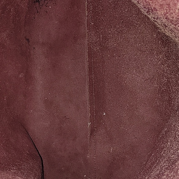 Large J.Crew Burgundy Striped Leather Tote Bag - Picture 13 of 14